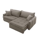 Ver imagem 4 de Sofá Cama Veludo em Madeira Eucalipto 280cm Meu Sofá Online B002 Veludo Capuccino