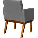 Ver imagem 4 de Poltrona Decorativa para Sala Recepção Consultório Escritório Base em Madeira Divine Suede