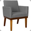Ver imagem 1 de Poltrona Decorativa para Sala Recepção Consultório Escritório Base em Madeira Divine Suede