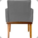 Ver imagem 5 de Poltrona Decorativa para Sala Recepção Consultório Escritório Base em Madeira Divine Suede