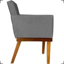 Ver imagem 3 de Poltrona Decorativa para Sala Recepção Consultório Escritório Base em Madeira Divine Suede