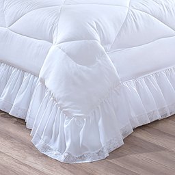Cobre Leito Queen Jaspe Microfibra 3 peças Branco Lilly Home Enxovais Cobre leito Jaspe - 3