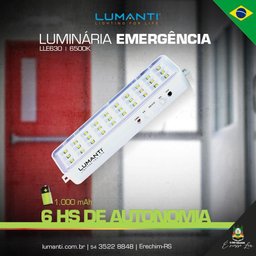 Luminária de Emergência 30 Leds 2w 100 Lumens - 3