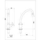 Ver imagem 2 de Torneira para Cozinha com Bica Móvel 1173 Nya Meber Metais