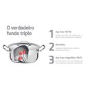 Ver imagem 7 de Caldeirão Tramontina Professional em Aço Inox Fundo Triplo com Tampa e Alças 28 Cm 15,7 L Tramontina