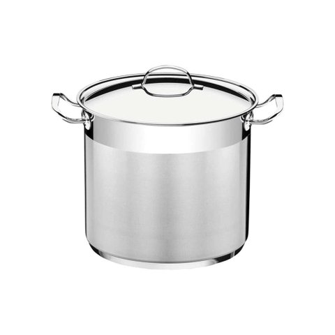 Caldeirão Tramontina Professional em Aço Inox Fundo Triplo com Tampa e Alças 28 Cm 15,7 L Tramontina