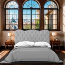Ver imagem 2 de Cabeceira Casal Queen Estofada para Cama Box Verona Veludo Cinza