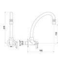 Ver imagem 2 de Torneira para Cozinha com Bica Móvel de Parede 1187 Uni Meber Metais