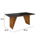 Ver imagem 4 de Mesa Jantar Mia 160x90 cm Preto com Base de Madeira Mel - D’Rossi