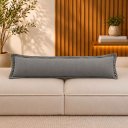 Ver imagem 1 de 2 Almofadas Lombar 70x20 Rinheira Rim Suede Cinza Decorativa com Zíper para Sofá Retrátil Cama