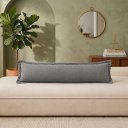 Ver imagem 5 de 2 Almofadas Lombar 70x20 Rinheira Rim Suede Cinza Decorativa com Zíper para Sofá Retrátil Cama