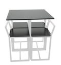 Ver imagem 2 de Mesa Jantar Prime Compacta Branca Quadrada de Madeira Preta 4 Cadeiras BF Decor