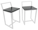Ver imagem 4 de Mesa Jantar Prime Compacta Branca Quadrada de Madeira Preta 4 Cadeiras BF Decor