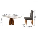 Ver imagem 3 de Mesa de Jantar 6 Lugares Antonella com Vidro Mel/off White/veludo Cinza - Viero Móveis