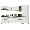 Ver imagem 2 de Armário Cozinha Modulada Completa de Canto 7 Peças Florença Multimóveis MP2461 Branco