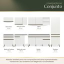 Ver imagem 6 de Armário Cozinha Modulada Completa de Canto 7 Peças Florença Multimóveis MP2461 Branco