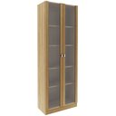 Ver imagem 1 de Armário Escritório Home Office 2 Portas de Vidro 4 Prateleiras Cannes 171cm T01 Amêndoa - Lyam
