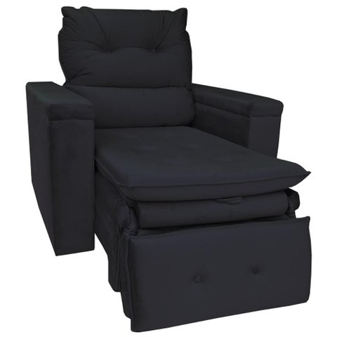 Poltrona do Papai Retrátil Reclinável Veludo Conforto Larbelle - Preto