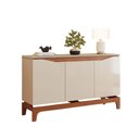 Ver imagem 2 de Buffet Aparador 3 Portas em Mdf com Pés em Mdf Joile Freijó/off White - Mabe Magazine