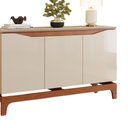 Ver imagem 4 de Buffet Aparador 3 Portas em Mdf com Pés em Mdf Joile Freijó/off White - Mabe Magazine