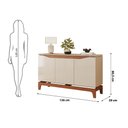 Ver imagem 5 de Buffet Aparador 3 Portas em Mdf com Pés em Mdf Joile Freijó/off White - Mabe Magazine