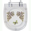 Ver imagem 1 de Assento Sanitário Tampa de Vaso Sabatini Transparente Decorado - Borboleta Verde
