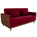 Ver imagem 1 de Sofa Cama 2 Lugares 203 Cm Veludo Maserati Vermelho Corino Whisk Milani Store