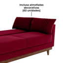 Ver imagem 7 de Sofa Cama 2 Lugares 203 Cm Veludo Maserati Vermelho Corino Whisk Milani Store