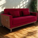 Ver imagem 2 de Sofa Cama 2 Lugares 203 Cm Veludo Maserati Vermelho Corino Whisk Milani Store