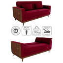Ver mais imagens de Sofa Cama 2 Lugares 203 Cm Veludo Maserati Vermelho Corino Whisk Milani Store