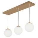 Ver imagem 1 de Pendente Retangular Triplo New Cobre Orby Bolinha Vidro