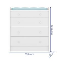 Guarda Roupa Infantil com Cantoneira e Cômoda com Trocador Doce Sonho Branco - Qmovi - 3 Guarda Roupa Infantil com Cantoneira e Cômoda com Trocador Doce Sonho Branco - Qmovi - 3