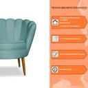 Ver imagem 6 de Kit 2 Poltronas Decorativa Sala de Estar Pétala Veludo Azul Turquesa - Montanaris Decor MD MONTANARI