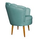 Ver imagem 3 de Kit 2 Poltronas Decorativa Sala de Estar Pétala Veludo Azul Turquesa - Montanaris Decor MD MONTANARI