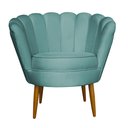 Ver imagem 2 de Kit 2 Poltronas Decorativa Sala de Estar Pétala Veludo Azul Turquesa - Montanaris Decor MD MONTANARI
