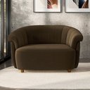 Ver imagem 1 de Sofá Namoradeira Decorativa Latvia 150cm Pés de Madeira Veludo Marrom G45 - Gran Belo