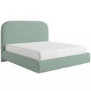 Ver imagem 2 de Cama Casal Flutuante com Cabeceira 140cm Aura W01 Linho Verde Menta - Lyam Decor