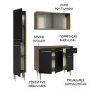 Ver imagem 5 de Armário de Cozinha Compacta 137cm Rustic/Preto Emilly Madesa 05