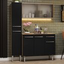 Ver imagem 1 de Armário de Cozinha Compacta 137cm Rustic/Preto Emilly Madesa 05