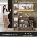 Ver imagem 6 de Armário de Cozinha Compacta 137cm Rustic/Preto Emilly Madesa 05