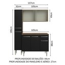 Ver imagem 4 de Armário de Cozinha Compacta 137cm Rustic/Preto Emilly Madesa 05