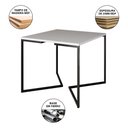 Ver imagem 3 de Mesa Jantar Industrial Quadrada Branca 90cm Base V Ferro Preto com 4 Poltronas Eames Eiffel Pretas M