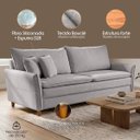 Ver imagem 3 de Sofá Living 3 Lugares Berlim 185cm Bouclê Confortável Moderno Braço Fino Sala Apartamento Recepção:C