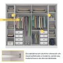 Ver imagem 7 de Conjunto Guarda-Roupa Casal 6 Portas 2 com Espelho e Cama Casal Monaco Espresso Móveis Branco/Neve
