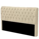 Ver imagem 5 de Cabeceira Casal Queen Estofada para Cama Box Glass Veludo Bege