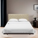 Ver imagem 2 de Cabeceira Casal Queen Estofada para Cama Box Glass Veludo Bege
