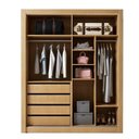 Ver imagem 5 de Guarda Roupa Casal 100% MDF 2 Portas Correr 4 Gavetas com LED Boston Yescasa Branco Cinamomo