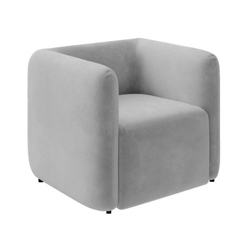 Poltrona Sala de Estar Decorativa Laguna Veludo K01 - D'Rossi Cor Cinza