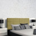 Ver imagem 2 de Painel Suspenso Cabeceira Luna 1,28m para Cama Viúva Solteirão Suede Amarelo - Aurora Line