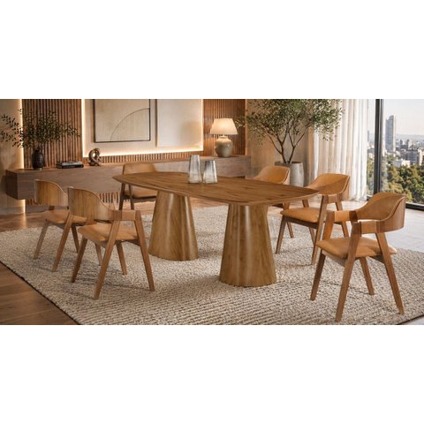 Sala de Jantar Maciça 6 Cadeiras 2,0m - Valência -imperial